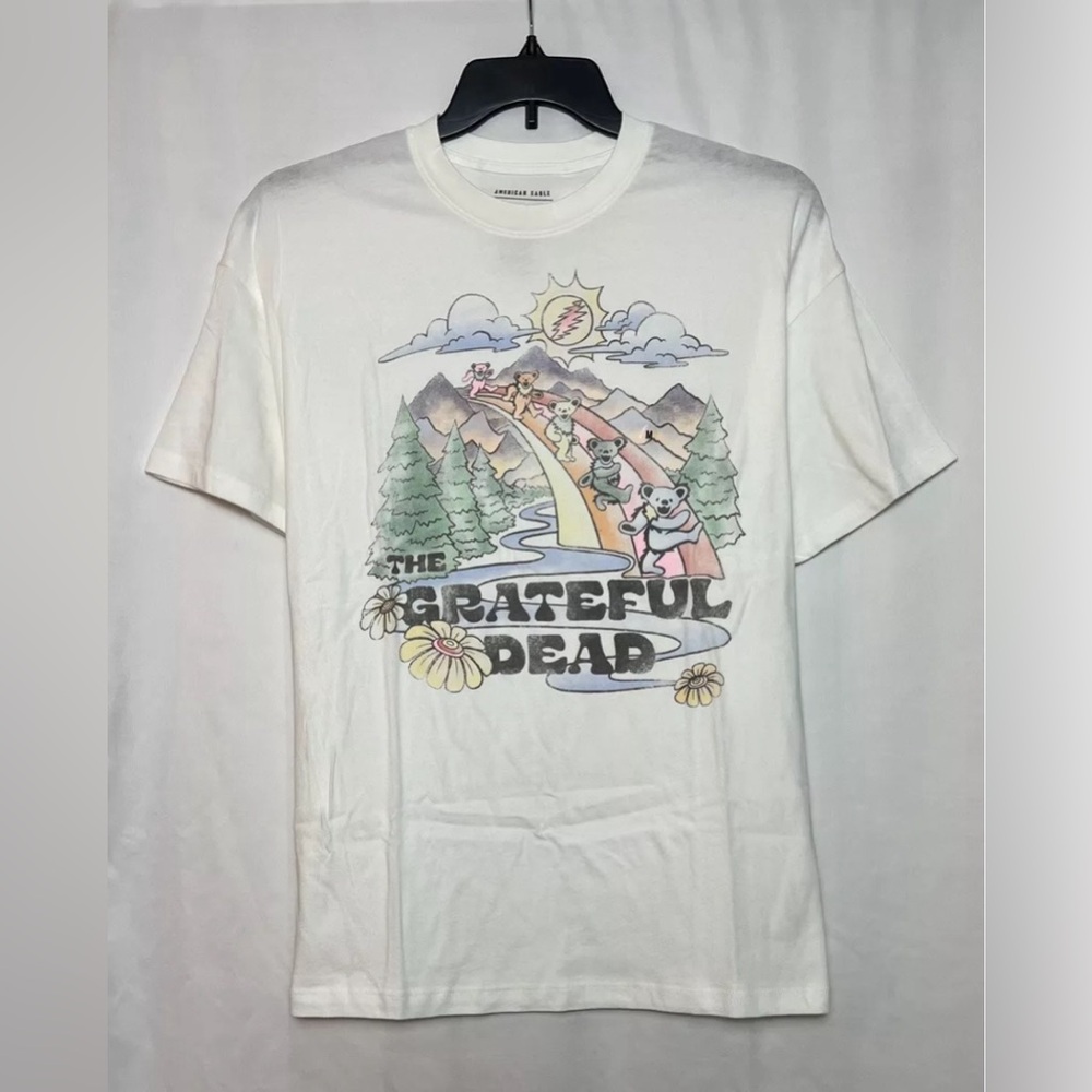 American Eagle AE Women’s Oversized Grateful Dead Graphic T-Shirt White - L/XL